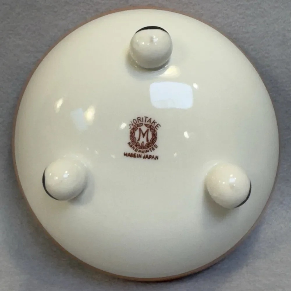 Vintage 1920s Noritake Art Deco Lusterware Mayonnaise Bowl Ladle Set